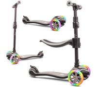 Sun Baby Trottinette pour Enfants de 3 Ans, Trottinette avec LED Roues, Réglage de la Hauteur, Children's Scooter (Gris)