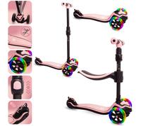 Sun Baby Trottinette pour Enfants de 3 Ans, Trottinette avec LED Roues, Réglage de la Hauteur, Children's Scooter (Rose)