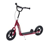 HOMCOM Trottinette enfant pneus 30 cm guidon réglable frein béquille rouge