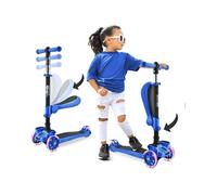 Trottinette Enfant - Hurtle - 3 roues avec roues LED colorées - avec siège amovible - Bleu