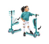 Trottinette Enfant - Hurtle - 3 roues LED colorées - siège amovible - Bleu/Vert