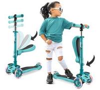 Trottinette Enfant - Hurtle - 3 roues LED colorées - siège amovible - Bleu/Vert Bleu-vert G