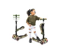 Trottinette Enfant - Hurtle - avec 3 roues LED colorées - avec siège amovible - Camouflage