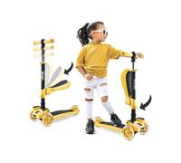 Trottinette Enfant - Hurtle - avec 3 roues LED colorées - siège amovible - Jaune