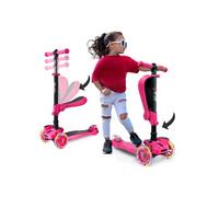 Trottinette Enfant - Hurtle - Rose - avec 3 roues LED colorées - avec siège amovible