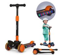 Trottinette enfant LIONELO Timmy - 3 Roues éclairées - Pliable - Hauteur réglable - Noir