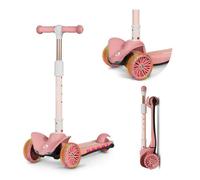Trottinette enfant LIONELO Timmy - 3 Roues éclairées - Pliable - Hauteur réglable - Rose