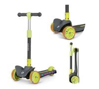 Trottinette enfant LIONELO Timmy - 3 Roues éclairées - Pliable - Hauteur réglable - Vert