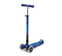 Micro | Trottinette Enfant Maxi Deluxe Pliable LED | Trottinette 3 Roues | Guidon Ajustable | Roues Lumineuses | 5-12 Ans | Navy