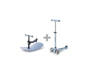 Trottinette enfant Micro Mobility Mini Micro Deluxe Rock & Go LED MMD388 2-en-1 évolutive 6-en-1 guidon réglable Bleu Ardoise