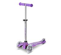 Micro Trottinette Mini Deluxe à Paillettes pour Enfants | Guidon réglable | Roues Lumineuses | 2 à 5 Ans | Garçons et Filles | Violet pailleté
