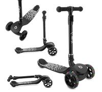 Trottinette Enfant 3 Roues MoMi SAN 2 en 1, Guidon réglable (60/66/72 cm), Pliable, Roues LED avec roulements ABEC-7, Frein à Pied, légère (2,7 kg)