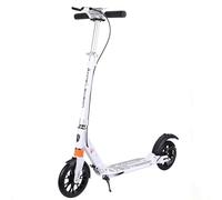 Trottinette Enfant Pliable avec 8 Ans+,Pont Elargi,Double Plaque Antichoc, réglable en Hauteur sur 3 Niveaux, antidérapante et légère,Convient aux Enfants Adolescents Adultes White 95x80-108cm