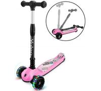 Trottinette Enfant Pliable Lumineuse Yoleo - 3 Roues - Rose - 3-12 ans - 100 kg