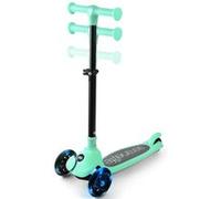 Trottinette Enfant - SereneLife - 3 Roues - Pliable avec Hauteur Ajustable - Siège Pliable - Roues LED Lumineuses - Guidon Réglable - Plateau Antidérapant - Vert Vert