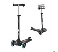 VEVOR Trottinette enfant 3 ans et plus - 3 roues, roues lumineuses, guidon réglable, noir