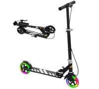 Trottinette enfants - AIYAPLAY - 3 à 8 ans - pliable - 2 roues - LED roues lumineuses - 4 réglages en hauteur - noir