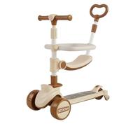 Trottinette Evolutive Bébé 10 mois à 5 ans Draisienne Bébé Evolutive Modulable 5 en 1 | Poussoir Réglable, Guidon Réglable Lumière LED (Marron)