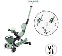 Globber - Trottinette évolutive GO UP Baby 360 Flash light - Sauge / Vert Olive