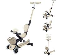 Globber - Trottinette évolutive GO UP Baby 360 Flash light - Beige / Taupe