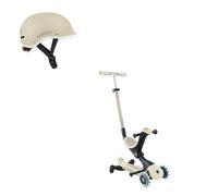 Trottinette évolutive Go Up Deluxe Lights Eco 360 + Casque enfant Rider XXS/XS Sable