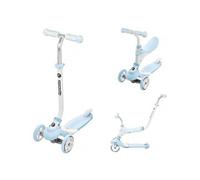 HyperMotion Draisienne Trottinette Enfant Evolutive 5 en 1 Jusqu'à 50 KG Poussoir Repose-pieds Selle Volant Réglable - CE Bleue