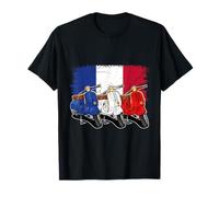 Trottinette française vintage rétro style classique drapeau de la France T-Shirt