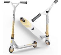 Trottinette Freestyle Apollo Genius Pro 4.0 - Stunt Scooter Enfant avec Roulements ABEC 9 - Blanc/Or