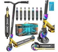 Trottinette freestyle chrome et or - KESSER - Direction 360° - Roues PU 110 mm - Roulements ABEC 9 - Béquille incluse