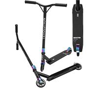 Trottinette Freestyle Evolution Master 110mm RAVEN Master Adulte Enfant Noir/Neo Chrome Mixte Stunt Scooter Robuste Kickscooter