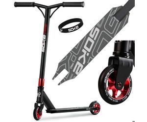 Trottinette freestyle - JANSHOP - SOKE PRO - Rouge - Guidon Y - Roues 110 mm - Roulements ABEC-9 - Plateau 50x11 cm