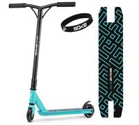 SOKE Trottinette acrobatique EVO – Guidon 50 cm 360° – Roulements ABEC-9 – Bleu clair