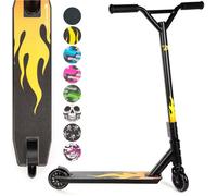 Trottinette Freestyle - SUTEO - Land Surfer - Alliage Noir/Flammes - Roues ABEC-9