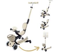 Globber - Trottinette évolutive GO UP Baby 360 Flash light - Beige / Taupe