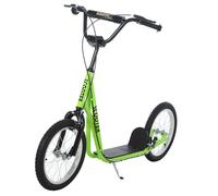 Trottinette - HOMCOM - Grands pneus Guidon réglable poignée Frein et béquille - pour Enfants 5+ Ans - Acier - 139x58x96cm - vert