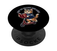 Trottinette Humoristique en Forme de Chat chrétien « Off to Praise The Lord » PopSockets PopGrip Adhésif