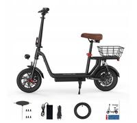 Trottinette i12 avec Siège et Panier - Moteur 500W, Autonomie 35km, Pneus 12"" et Suspension Double