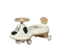 Trottinette Jouet à Monter for Enfants, Voiture pivotante avec lumière Musicale et Roues Clignotantes, Anti-Renversement, il Suffit de Tourner for Les Tout-Petits Voiture Twist(Beige)