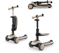 Kinderkraft Halley 2 Trottinette 2 en 1, Siège Réglable, Roues LED, Blanc