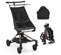 Trottinette légère pour bébé de moins de 10 kg, parapluie de voyage compact, avec pliage à une main, pare-soleil réglable, roues pivotantes à 360° et harnais de sécurité à 3 points, sac de transport