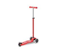 Micro | Trottinette Enfant Maxi LED Deluxe | Trottinette 3 Roues | Bandes Réfléchissantes | Roue Lumineuses | 5-12 Ans | LED Rouge