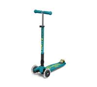 Micro | Trottinette Enfant Maxi Deluxe Pliable LED | Trottinette 3 Roues | Guidon Ajustable | Roues Lumineuses | 5-12 Ans | Bleu Pétrole
