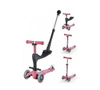 Micro | Trottinette Évolutive Mini 3en1 Deluxe+ | Motricité & L’équilibre | 3 Positions | Repose-Pieds | 1 à 5 Ans | Rose
