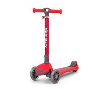 Milly Mally Trottinette Boogie 3 roues PU pliable LED guidon réglable 3+ ans Rouge