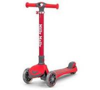 Milly Mally Trottinette Boogie 3 roues PU pliable LED guidon réglable 3+ ans Rouge