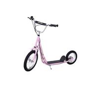 HomCom Trottinette enfant à partir de 5 ans Grands pneus Guidon réglable Freins Rose