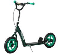 Trottinette patinette enfant roues 30 cm guidon réglable poignée frein et béquille acier vert TU