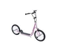 HOMCOM Trottinette patinette freestyle grandes roues pneumatiques Ø 41 cm avec pegs frein avant et arrière rose