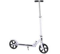 Trottinette patinette pliable enfant - hauteur guidon réglable - système de freinage arrière - acier blanc TU