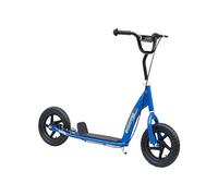 Trottinette patinette pneus 30 cm hauteur guidon réglable poignée frein et béquille acier bleu Bleu G